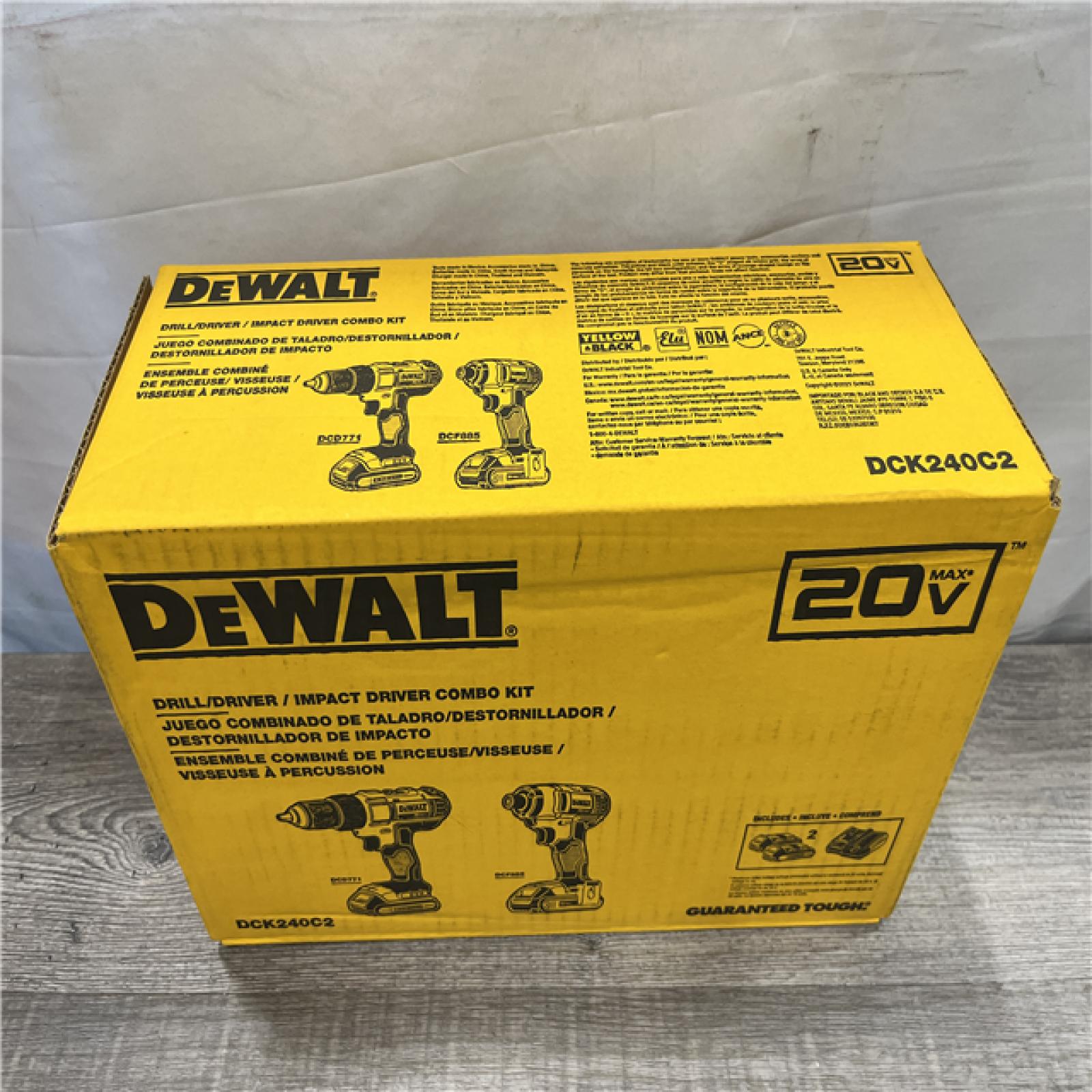 NEW - DEWALT 20V MAX Cordless Drill/Impact 2 Tool Combo Kit