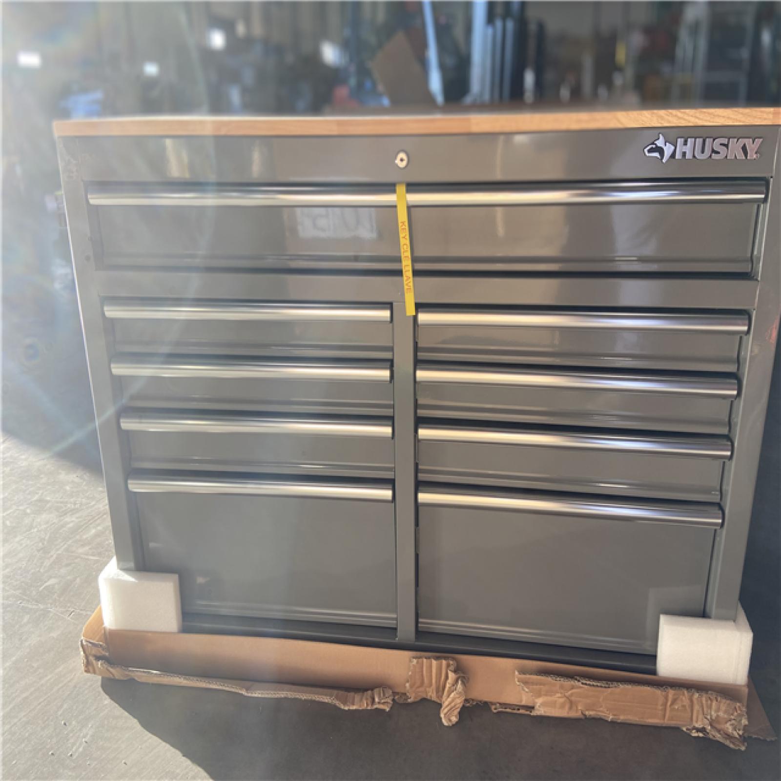 DALLAS LOCATION - Husky Tool Storage 46 in. W Gloss Gray Mobile Workbench Cabinet