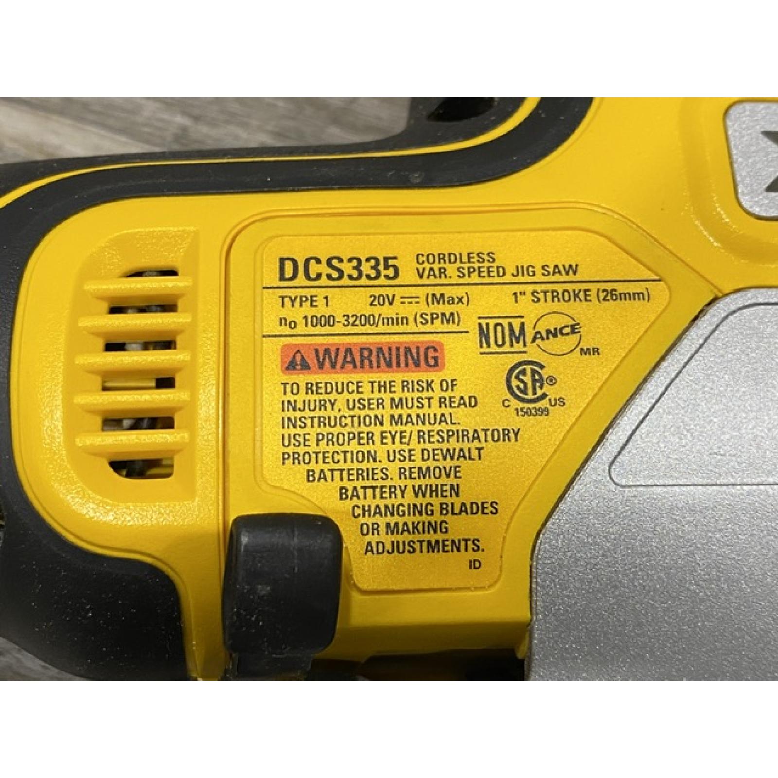 AS-IS DEWALT 20V MAX XR Cordless Barrel Grip Jigsaw (Tool Only)