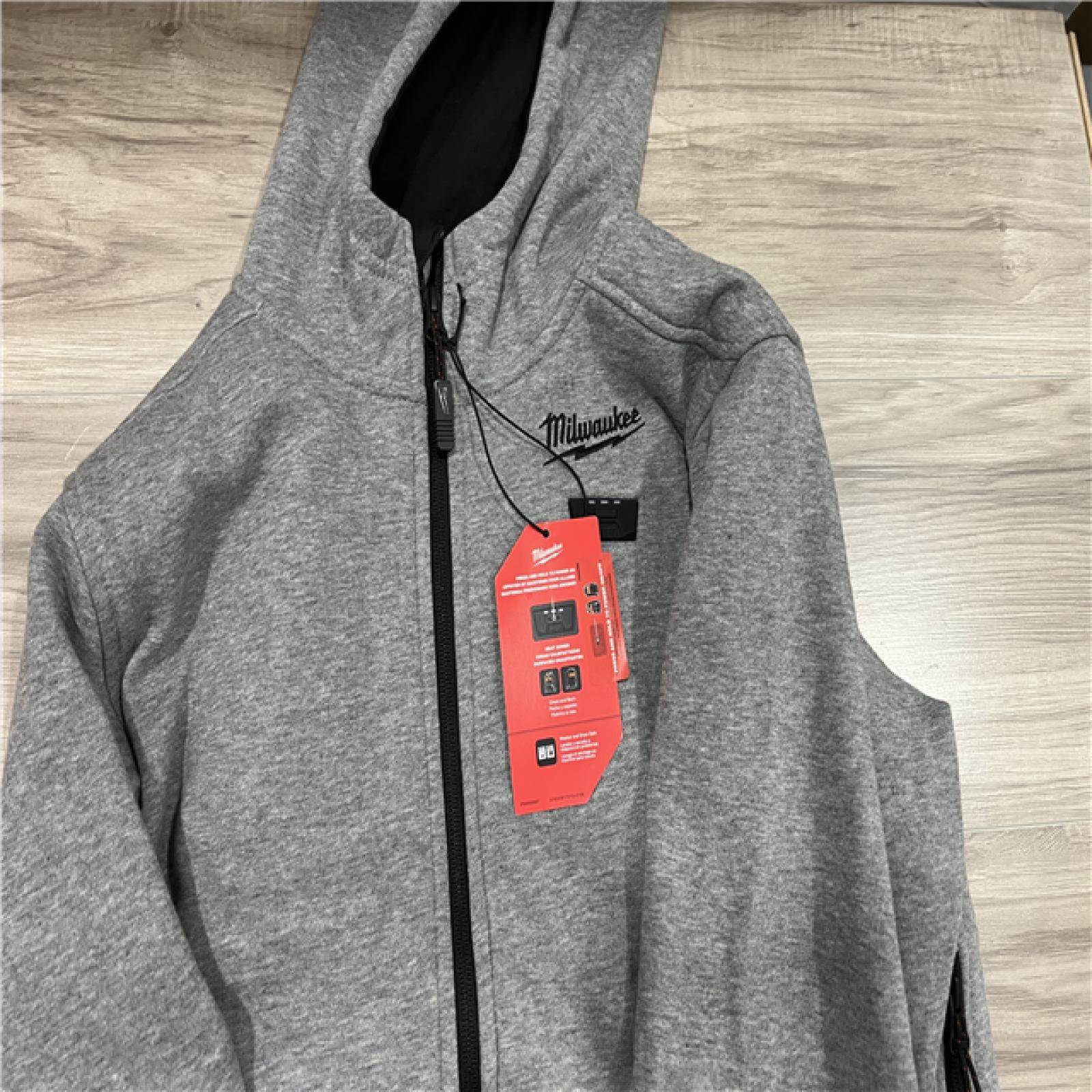 AS-IS Women's Small M12 12-Volt Lithium-Ion Cordless Gray Heated Jacket Hoodie Kit