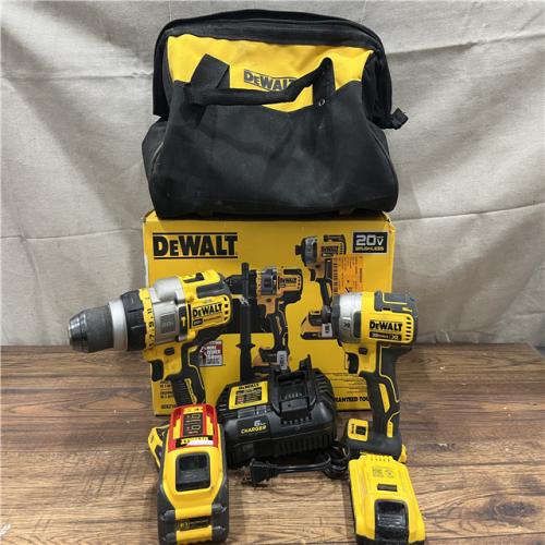 AS-IS DEWALT 20V MAX Cordless Brushless Hammer Drill/Driver 2 Tool Combo Kit with FLEXVOLT ADVANTAGE