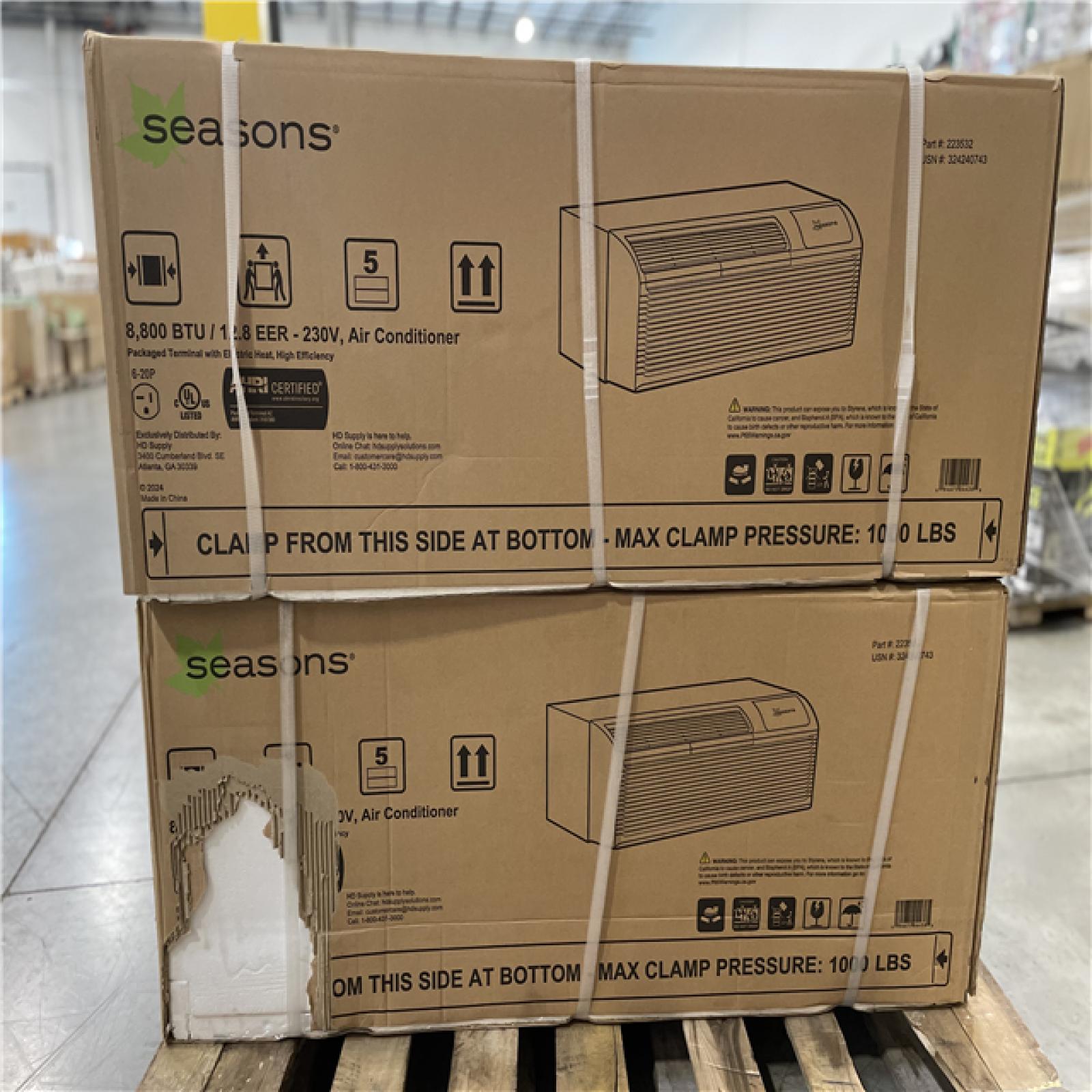 DALLAS LOCATION- Seasons 8800 BTU 12.8 EER 230V Air Conditioner PALLET (2 UNITS)