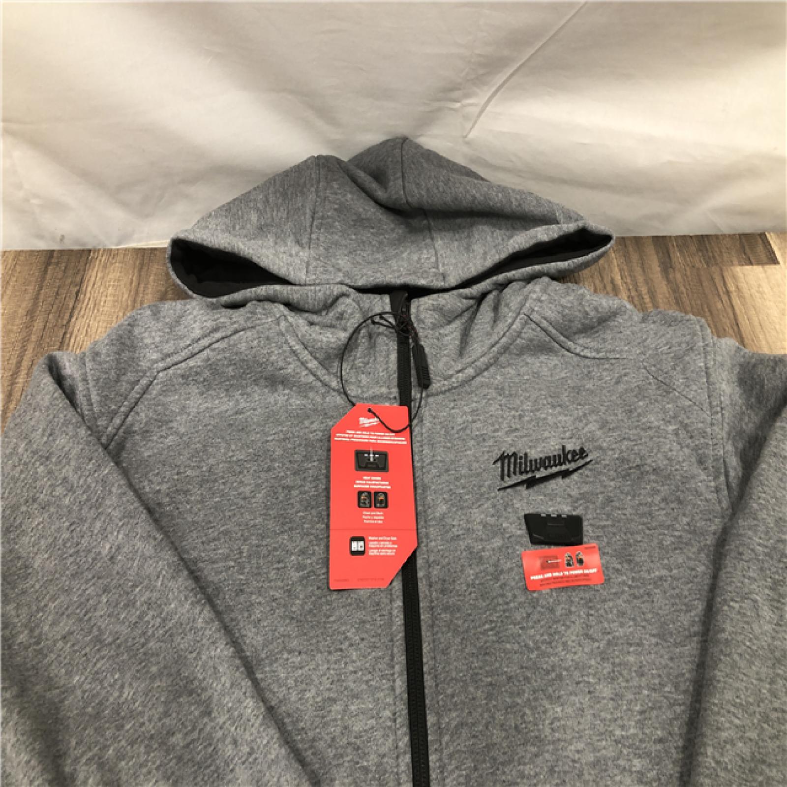AS-IS Milwaukee Men's X-Large 12-Volt Lithium-Ion Cordless Gray Heated Jacket Hoodie Kit