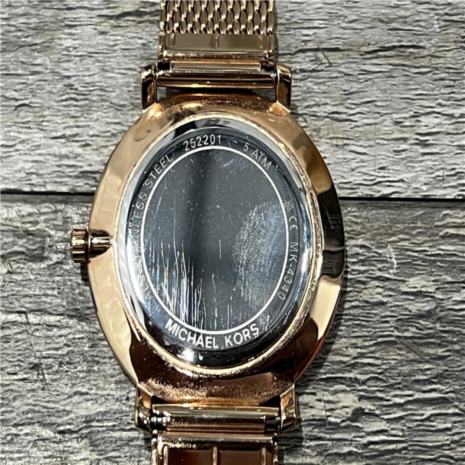 AS-IS  Michael Kors-Melissa Pavé Rose Gold-Tone Watch