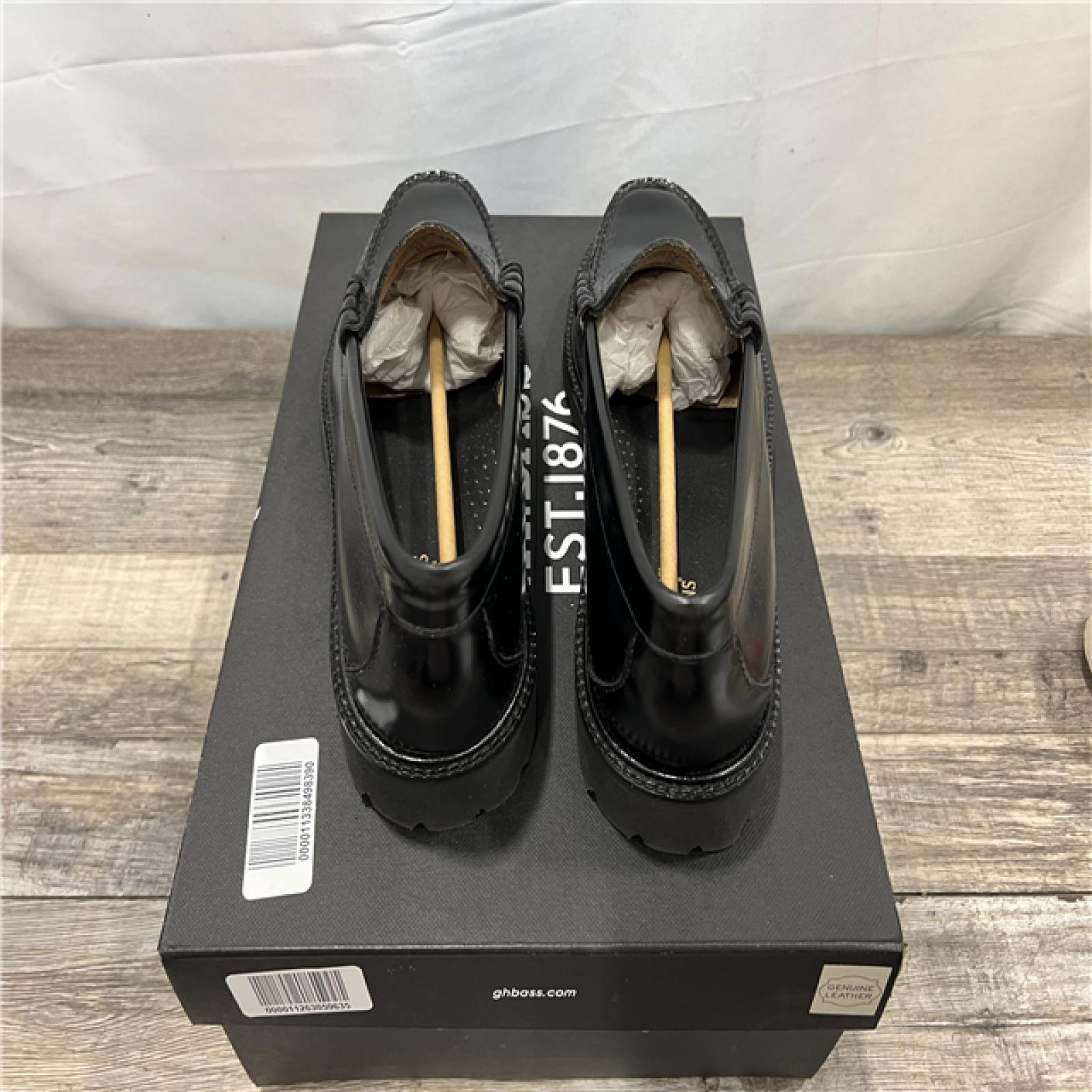 LIKE NEW G.h.bass Men's Larson Lug Weejuns Penny Loafers - Black - SZ 9.5