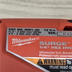 AS-IS Milwaukee M12 FUEL SURGE 12V  Cordless 1/4 in. Hex Impact Driver Compact Kit