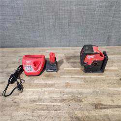 HOUSTON LOCATION - AS-IS Milwaukee Green 125 Ft. Cross Line and Plumb Points Laser Level Kit