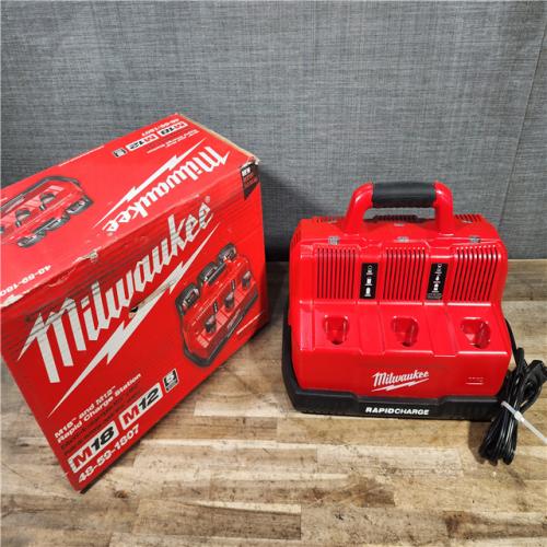 HOUSTON LOCATION - AS-IS Milwaukee 12-Volt/18-Volt Lithium-Ion Multi-Voltage 6-Port Sequential Rapid Battery Charger