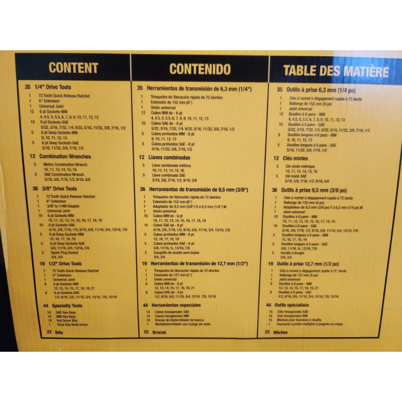 Phoenix NEW DEWALT 1/4 in.  3/8 in. and ½ in. Drive Polished Chrome Mechanics Tool Set (168-Piece)