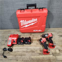 HOUSTON LOCATION - AS-IS MILWAUKEE FUEL 18V Lithium-Ion Brushless Cordless Hammer Drill and Impact Driver Combo Kit