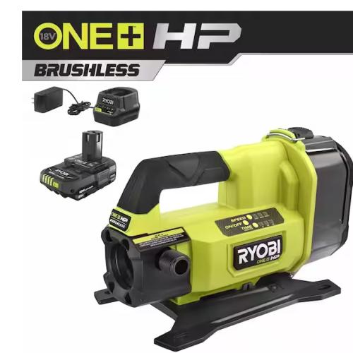 DALLAS LOCATION - RYOBI ONE+ HP 18V 1/4 hp Cordless Battery Powered Transfer Pump with 2.0 Ah Battery and Charger