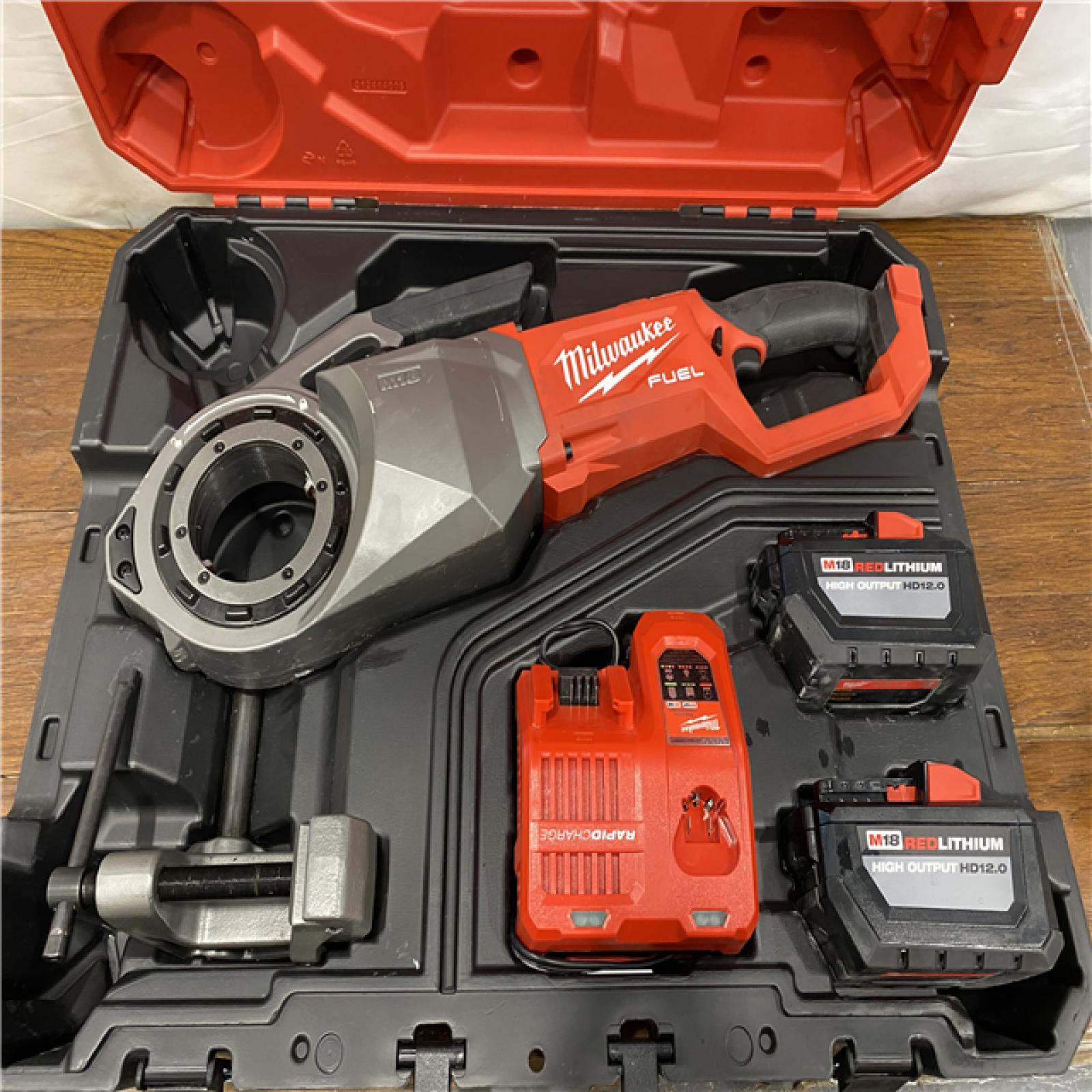 AS-IS Milwaukee Tool Power Pipe Threaders; Type: Cordless Pipe Threader ; Maximum Pipe Capacity: 2in ; Voltage: 18; 18V ; Voltage: 18V ; Spindle Speed: 41