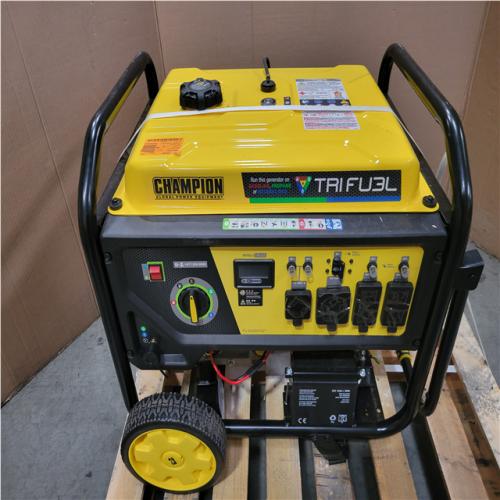 CALIFORNIA AS-IS CHAMPION 11 500/9 200-WATT TRI FUEL PORTABLE GENERATOR