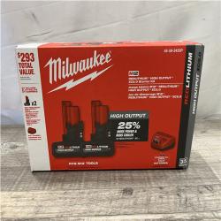 NEW - Milwaukee 12V Lithium-Ion XC High Output 5.0 Ah Battery Pack (2-Pack) Starter Kit with Charger