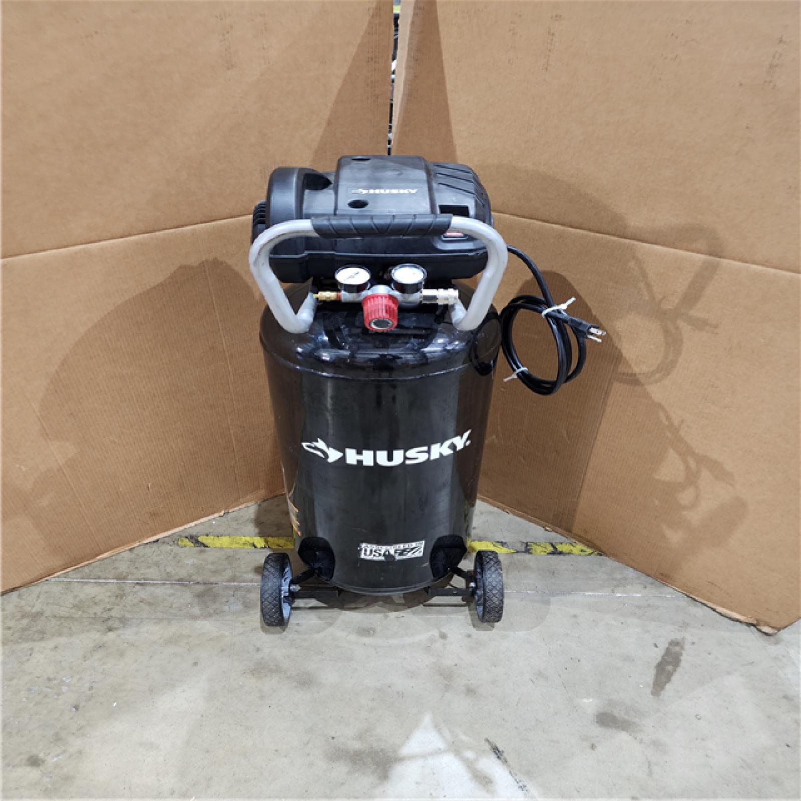 HOUSTON LOCATION - AS-IS Husky 20 Gal. 200 PSI Oil Free Portable Vertical Electric Air Compressor