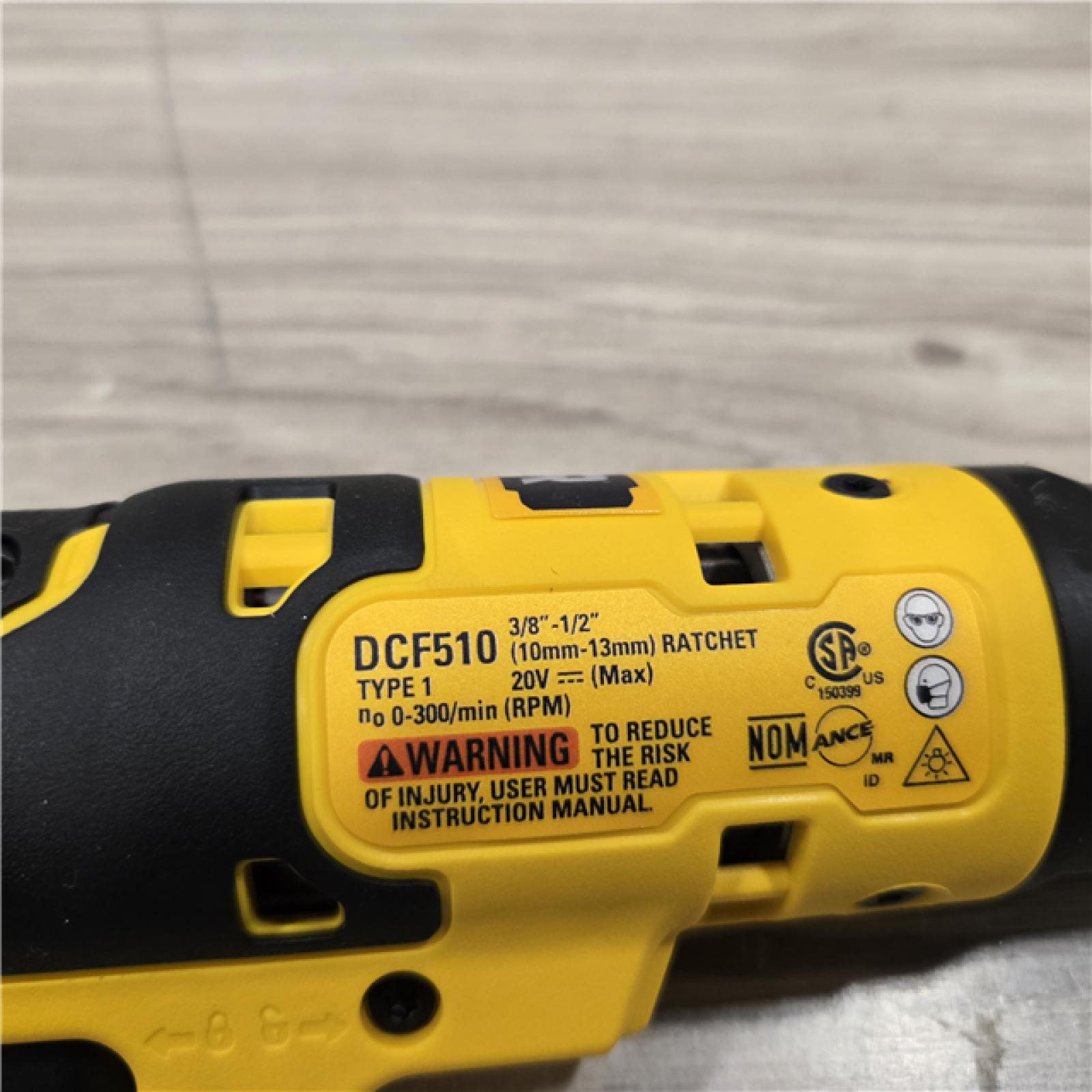 AS-IS DeWalt 20-Volt Cordless 3/8 in. to 1/2 in. Ratchet (Tool-Only)