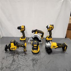 AS-IS- DEWALT 20V Lithium-Ion Cordless 6-Tool Combo Kit with 5.0 Ah and 2.0 Ah Batteries  Charger and Tough System 2.0 Rolling Toolbox