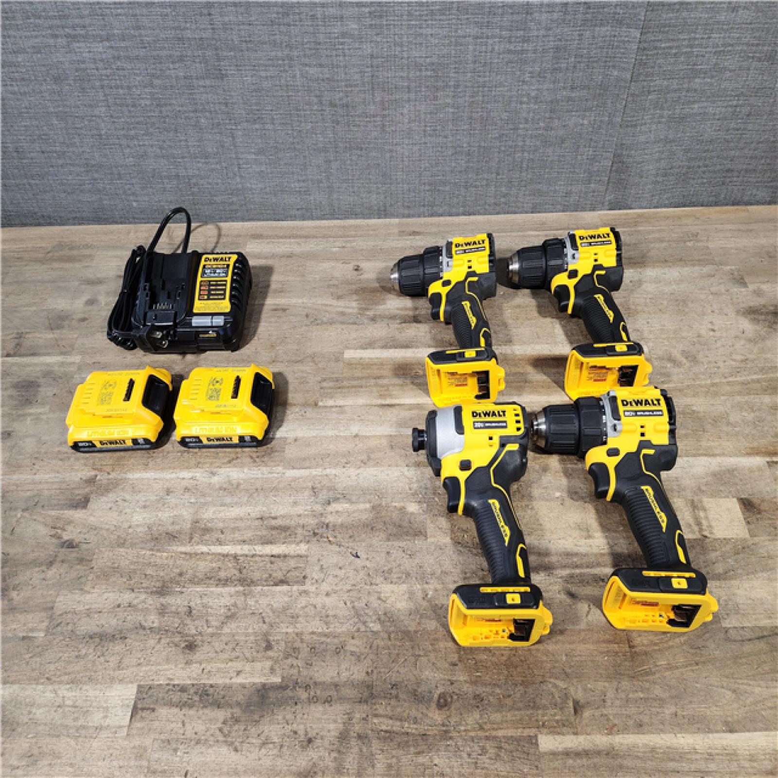HOUSTON LOCATION - AS-IS DEWALT 4 TOOL COMBO KIT W/ (2) BATTERY & CHARGER
