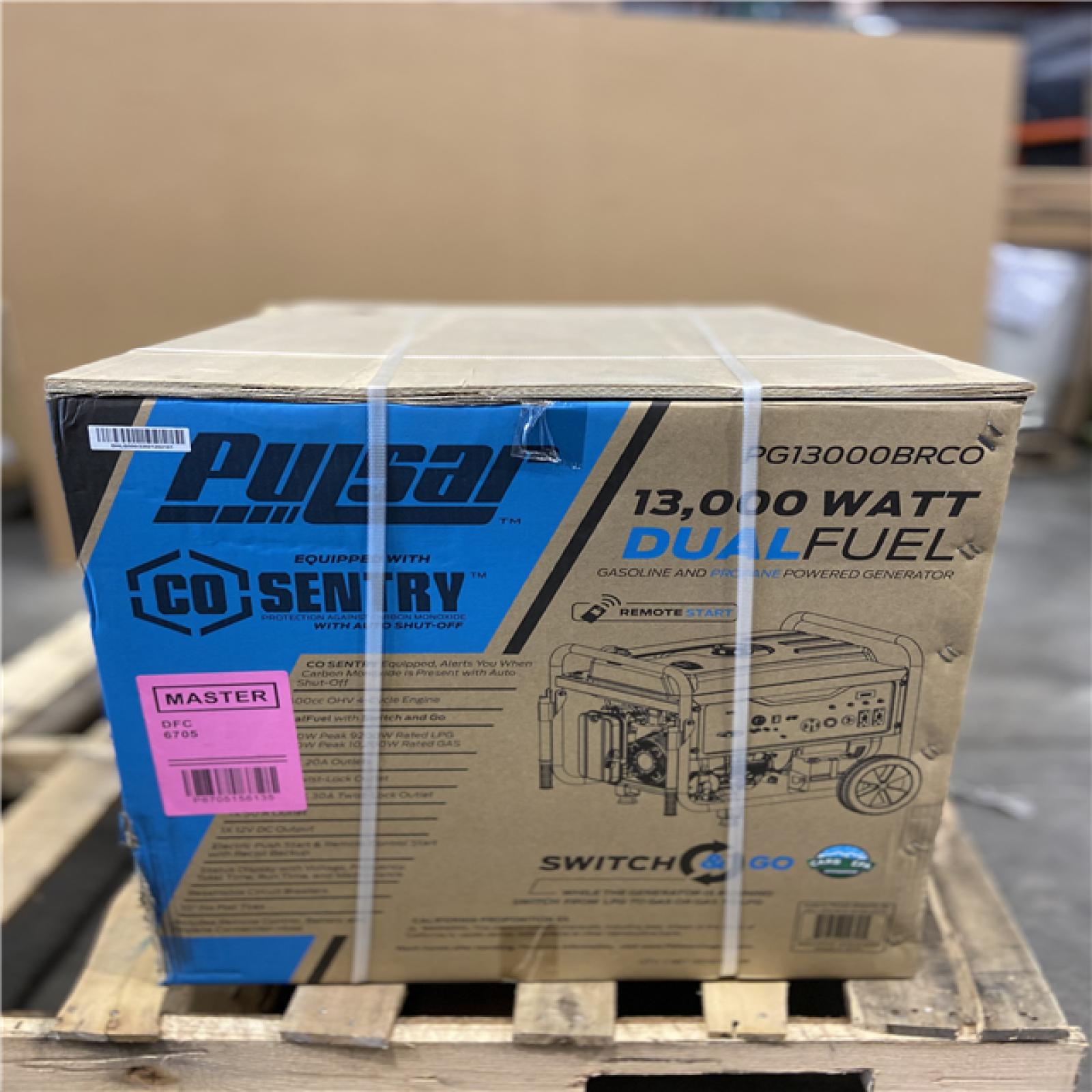 DALLAS LOCATION - Pulsar 13,000/10,000 -Watt Dual-Fuel Gasoline and Propane with Push to Start Portable