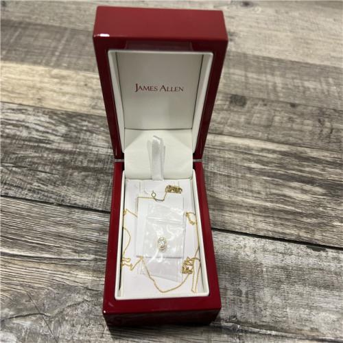 AS-IS James Allen 14K Yellow Gold Bezel Diamond Pendant Necklace