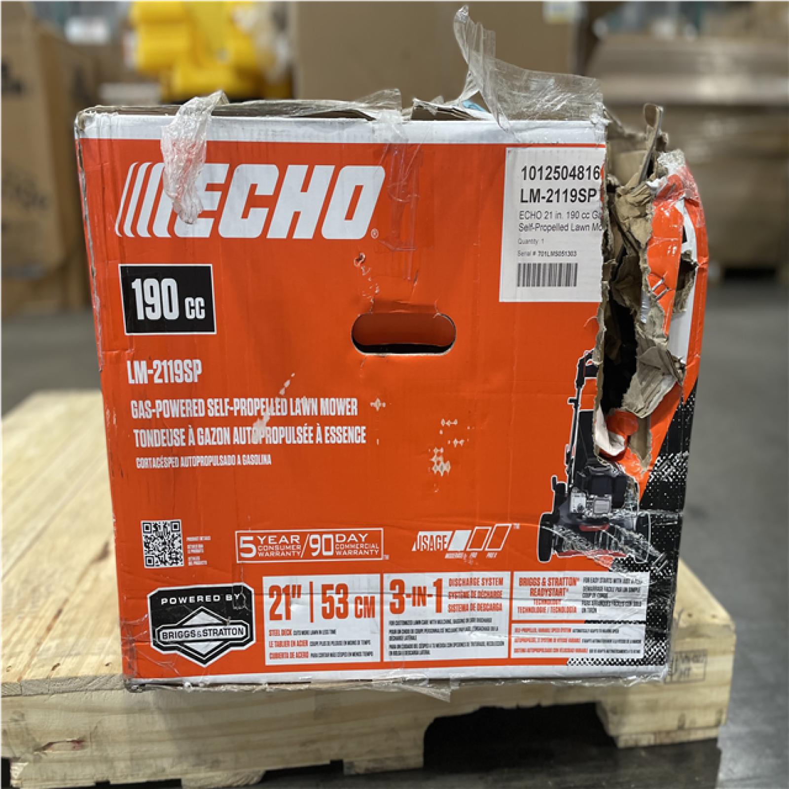 DALLAS LOCATION- AS-IS ECHO 21 in.190 cc Gas 3-in-1 Dual Blade RWD Self-Propelled Lawn Mower