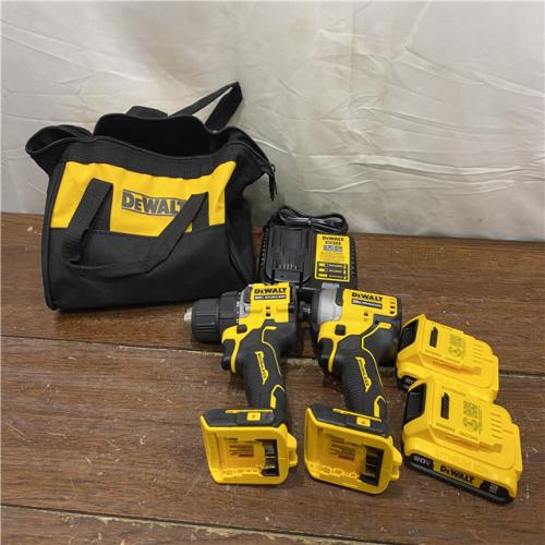 AS-IS DEWALT ATOMIC 20-Volt MAX Lithium-Ion Cordless Combo Kit (2-Tool) with (2) 2.0Ah Batteries, Charger and Bag
