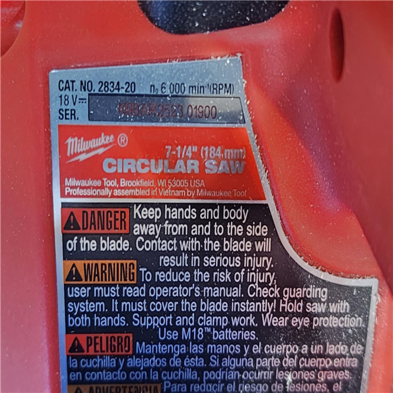 HOUSTON LOCATION - AS-IS Milwaukee Tools M18 FUEL 7-1/4 Circular Saw (Tool Only) 2834-20