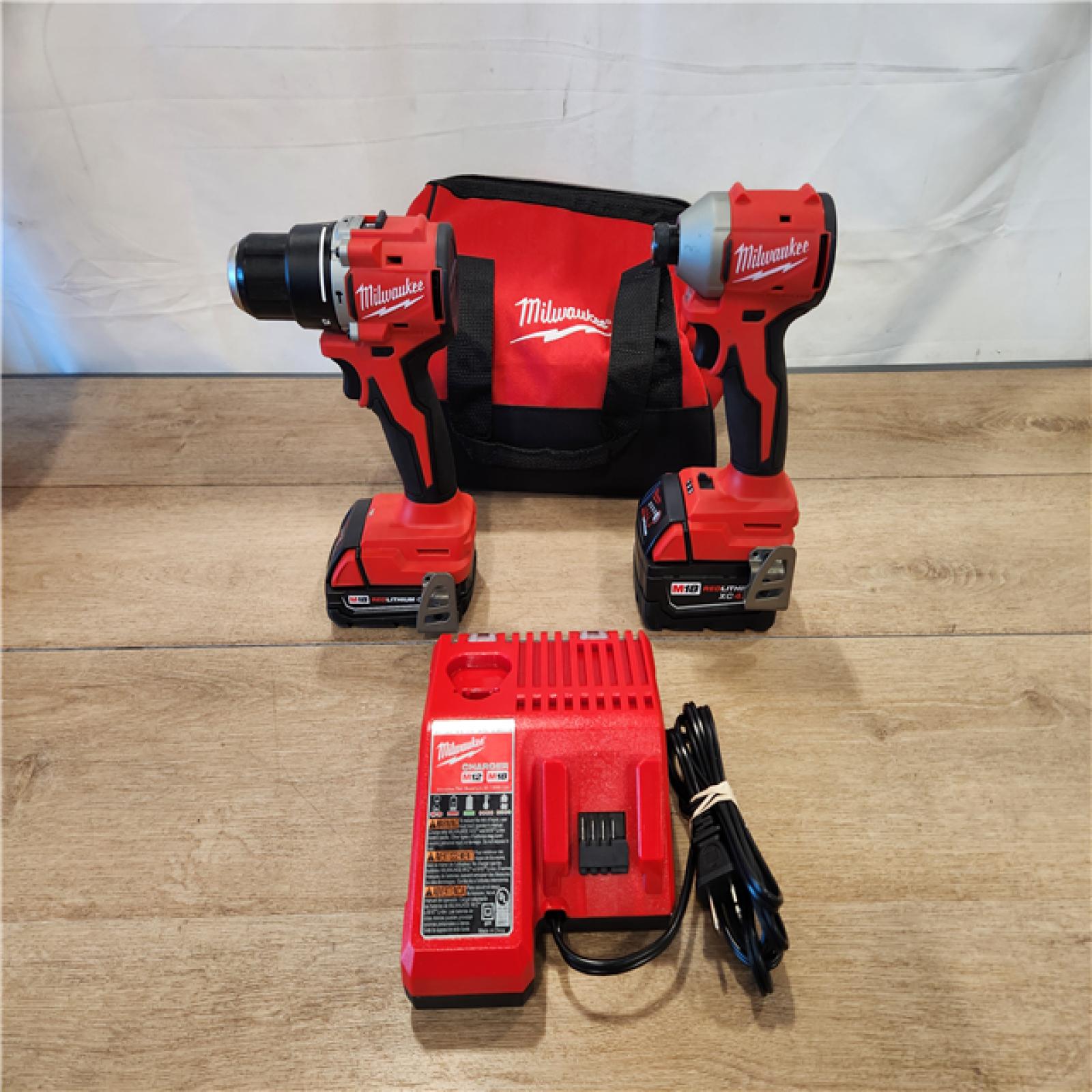AS-IS- Milwaukee 18-Volt Lithium-Ion Brushless Cordless Compact Hammer Drill/Impact Combo Kit