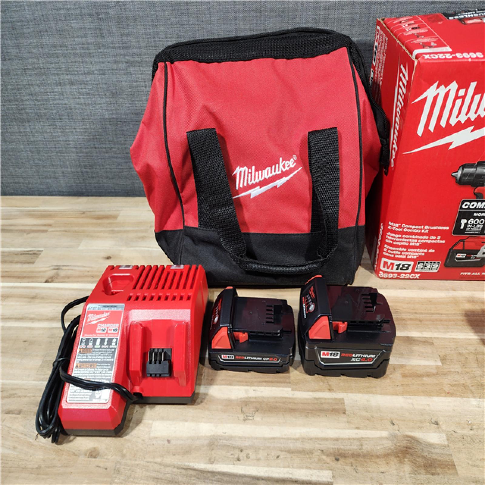 HOUSTON LOCATION - AS-IS Milwaukee 18-Volt Lithium-Ion Brushless Cordless Compact Hammer Drill/Impact Combo Kit
