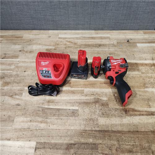 HOUSTON LOCATION - AS - IS Milwaukee FUEL 12V Li-Ion Brushless Cordless Stubby 3/8 in. Impact Wrench Kit