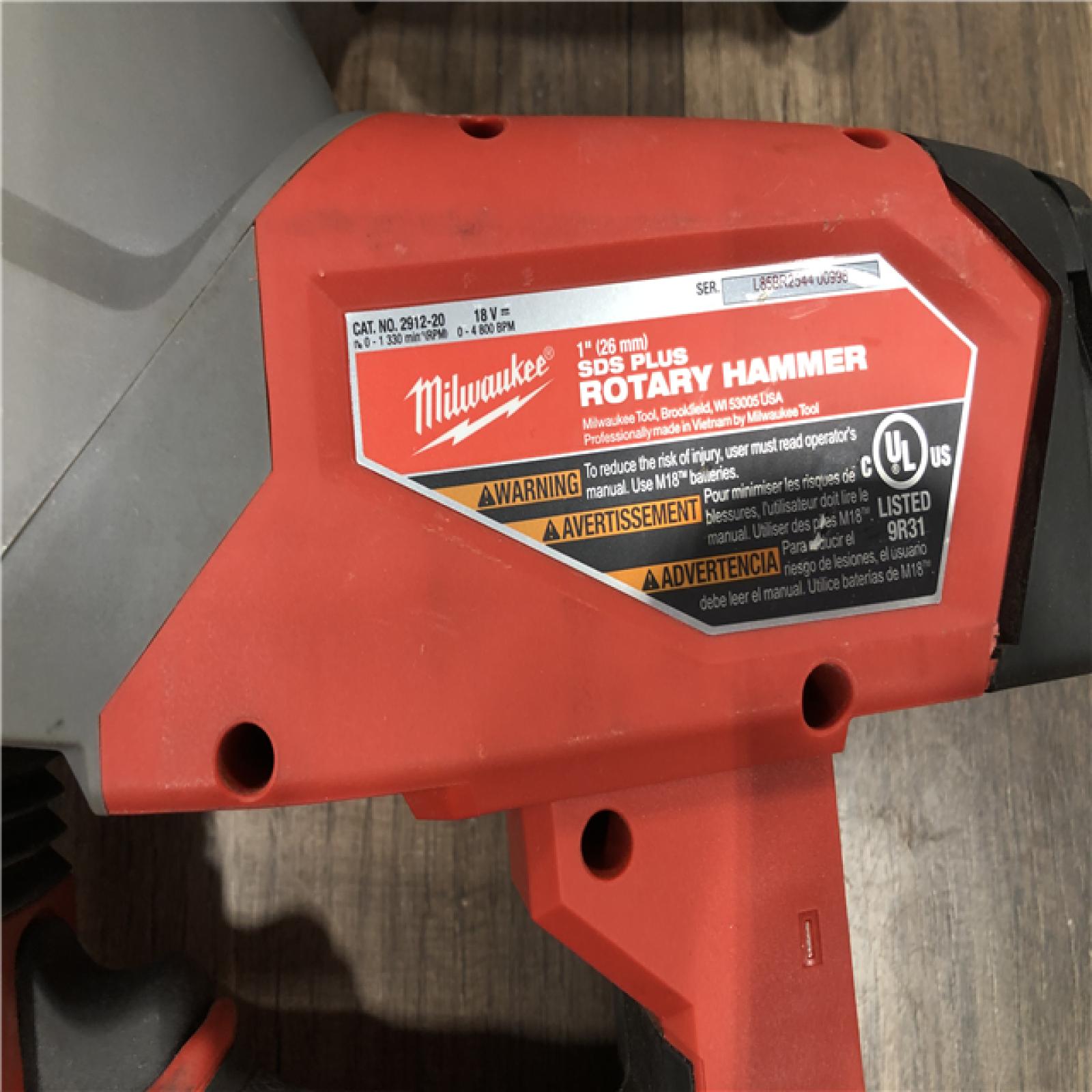 AS-IS Milwaukee FUEL 18V Lithium-Ion Brushless Cordless 1 in. SDS-Plus Rotary Hammer (Tool-Only)