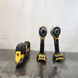 AS-IS- DeWalt 20V MAX Lithium-Ion Cordless 3-Tool Combo Kit with (2) FLEXVOLT 6.0 Ah Batteries and Charger