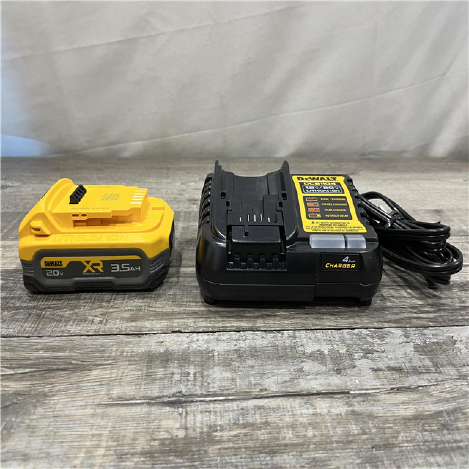 AS-IS DEWALT 20V MAX XR POWERSTACK Lithium-Ion Battery Starter Kit with 3.5Ah Battery and Charger