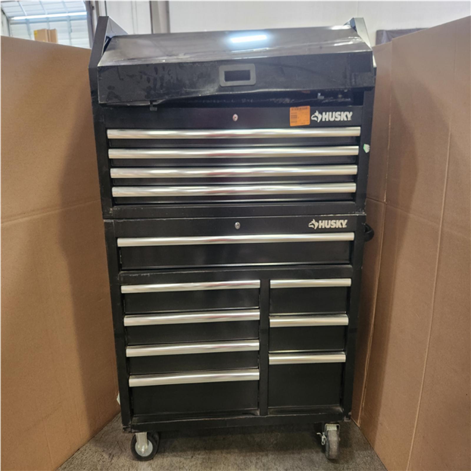 Phoenix AS-IS Husky Tool Storage 42 in. W x 18 in. D Standard Duty Black Tool Chest Combo