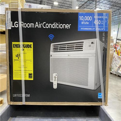 DALLAS LOCATION - NEW! LG 10,000 BTU 115V Window Air Conditioner Cools 450 sq. ft. with Wi-Fi, Remote and in White
