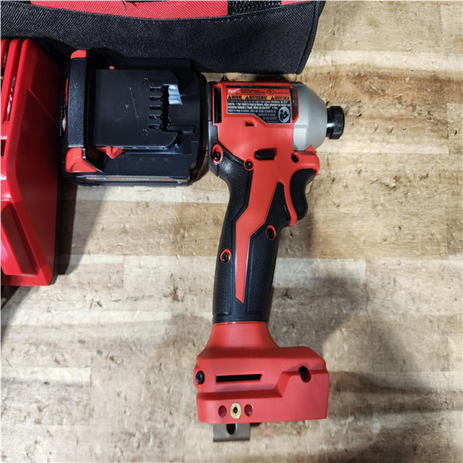 HOUSTON LOCATION - AS - IS Milwaukee 18-Volt Lithium-Ion Compact Brushless Cordless 1/4 in. Impact Driver Kit