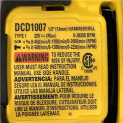 AS-IS DEWALT 20V XR Lithium-Ion Cordless Hammer Drill Kit