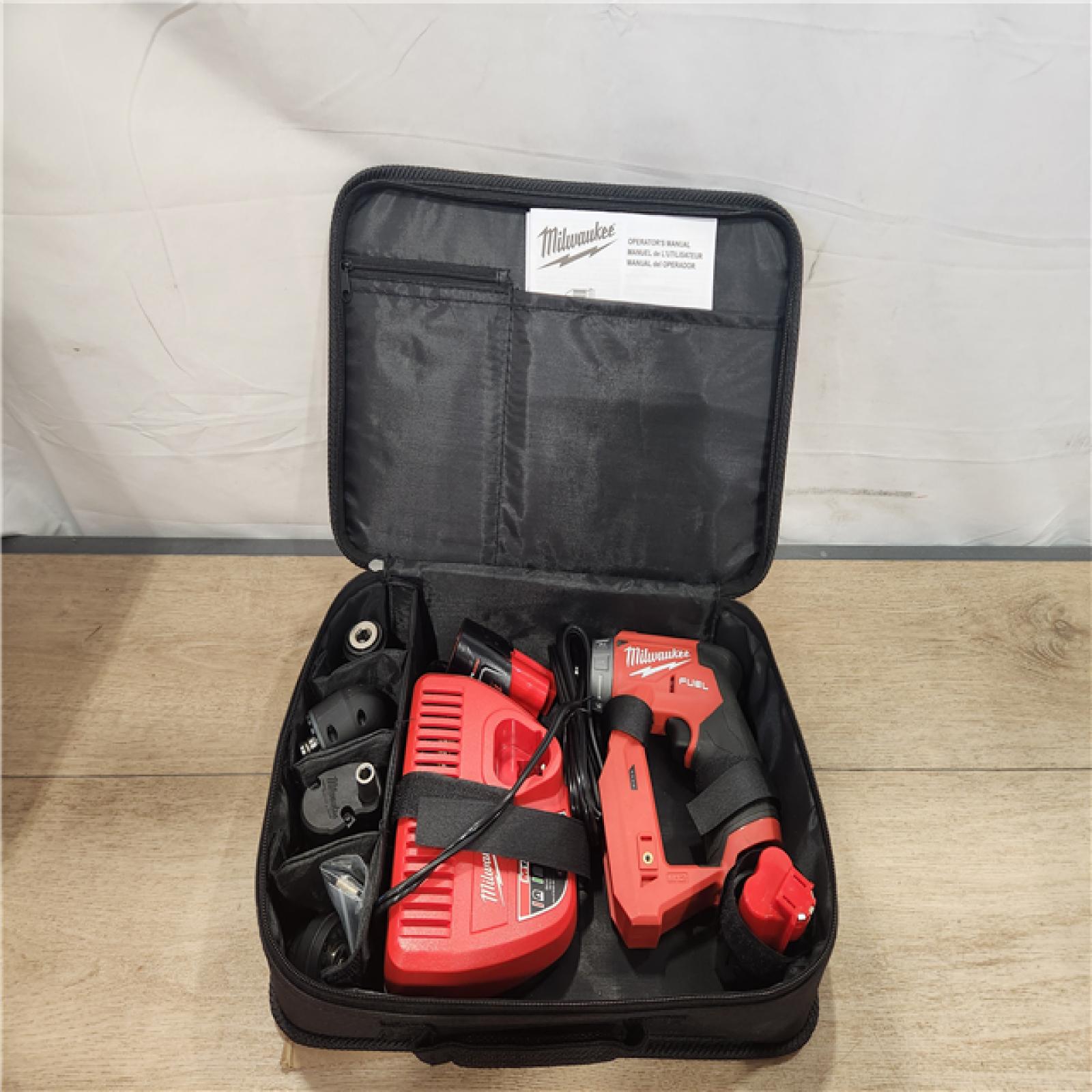 AS-IS- Milwaukee  FUEL 12V Lithium-Ion Brushless Cordless 4-in-1 Installation 3/8 in. Drill Driver Kit