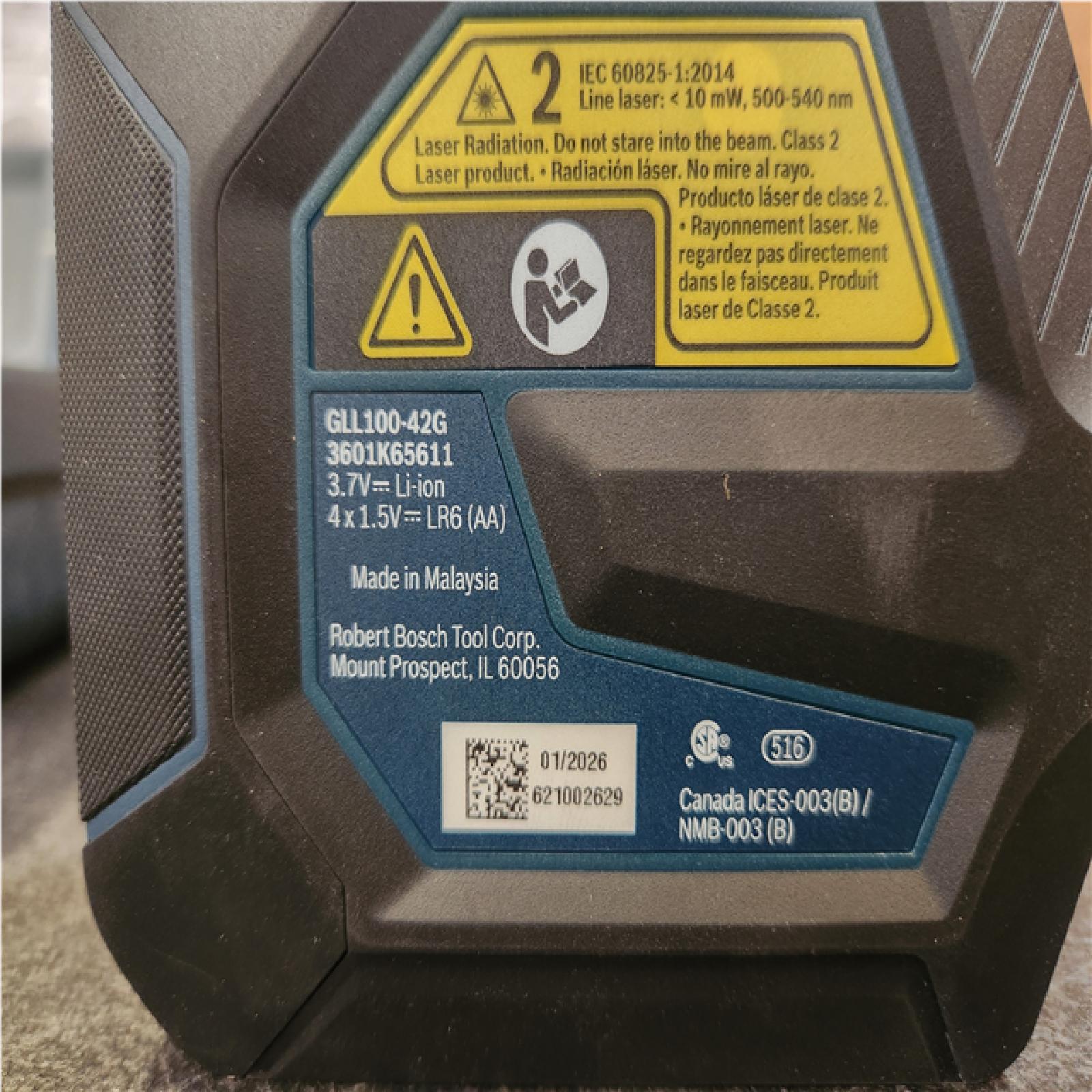 Phoenix NEW Bosch 100 ft. Green Self Leveling Line Laser Level with Li-Ion Battery, Adjustable L-Bracket Mount and Hard Carrying Case