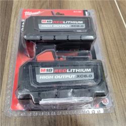 NEW! Milwaukee M18 18-Volt Lithium-Ion High Output 6.0Ah Battery Pack (2-Pack)