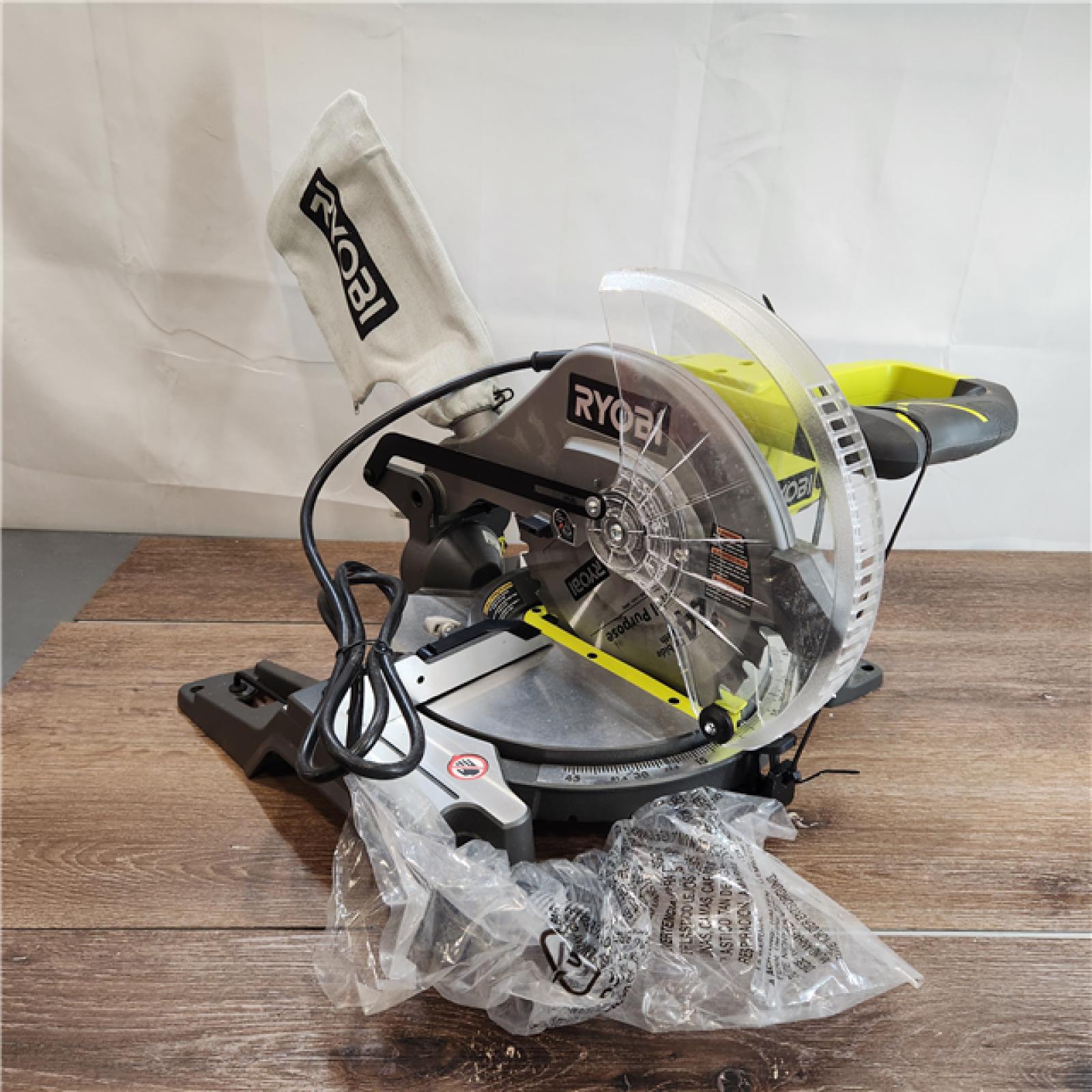 AS-IS RYOBI 14 Amp Corded 10 in. Compound Miter Saw with LED Cutline Indicator