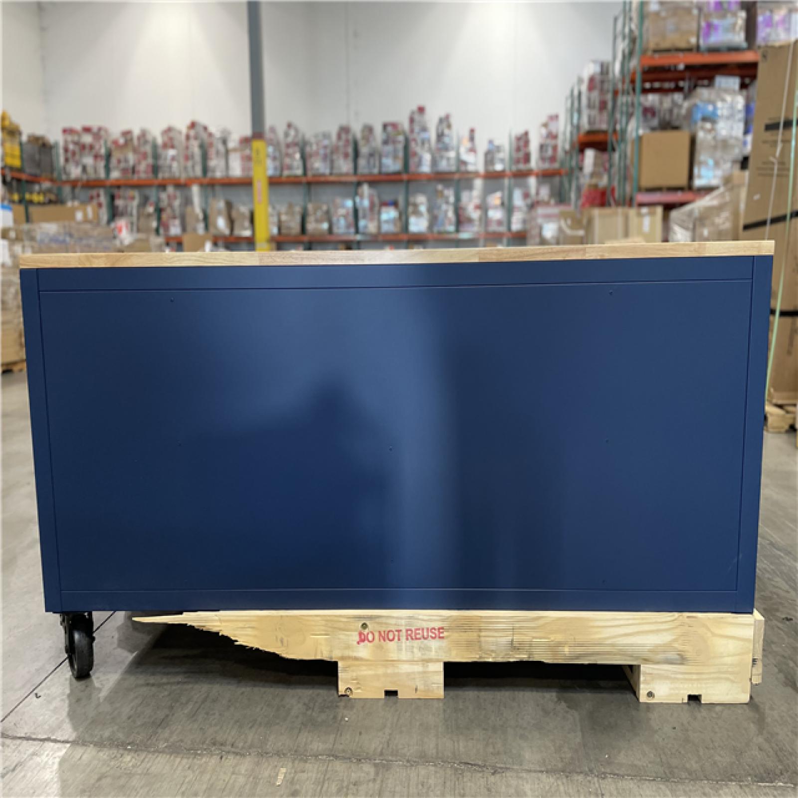 DALLAS LOCATION- AS-IS HUSKY Heavy Duty 84 in. W x 24 in. D 22 drawer Matte Blue Mobile Workbench