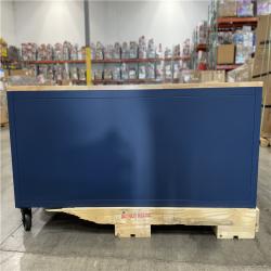 DALLAS LOCATION- AS-IS HUSKY Heavy Duty 84 in. W x 24 in. D 22 drawer Matte Blue Mobile Workbench