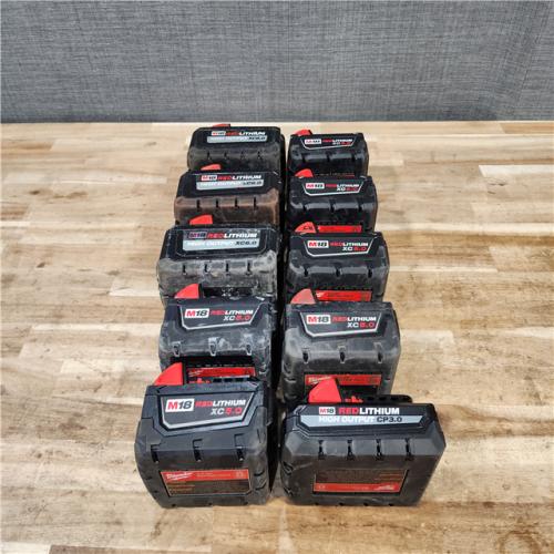 HOUSTON LOCATION - AS-IS MILWAUKEE BATTERY PACK QTY - 10