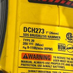 AS-IS DEWALT 20V MAX XR Cordless Brushless 1 in. SDS Plus L-Shape Rotary Hammer (Tool Only)