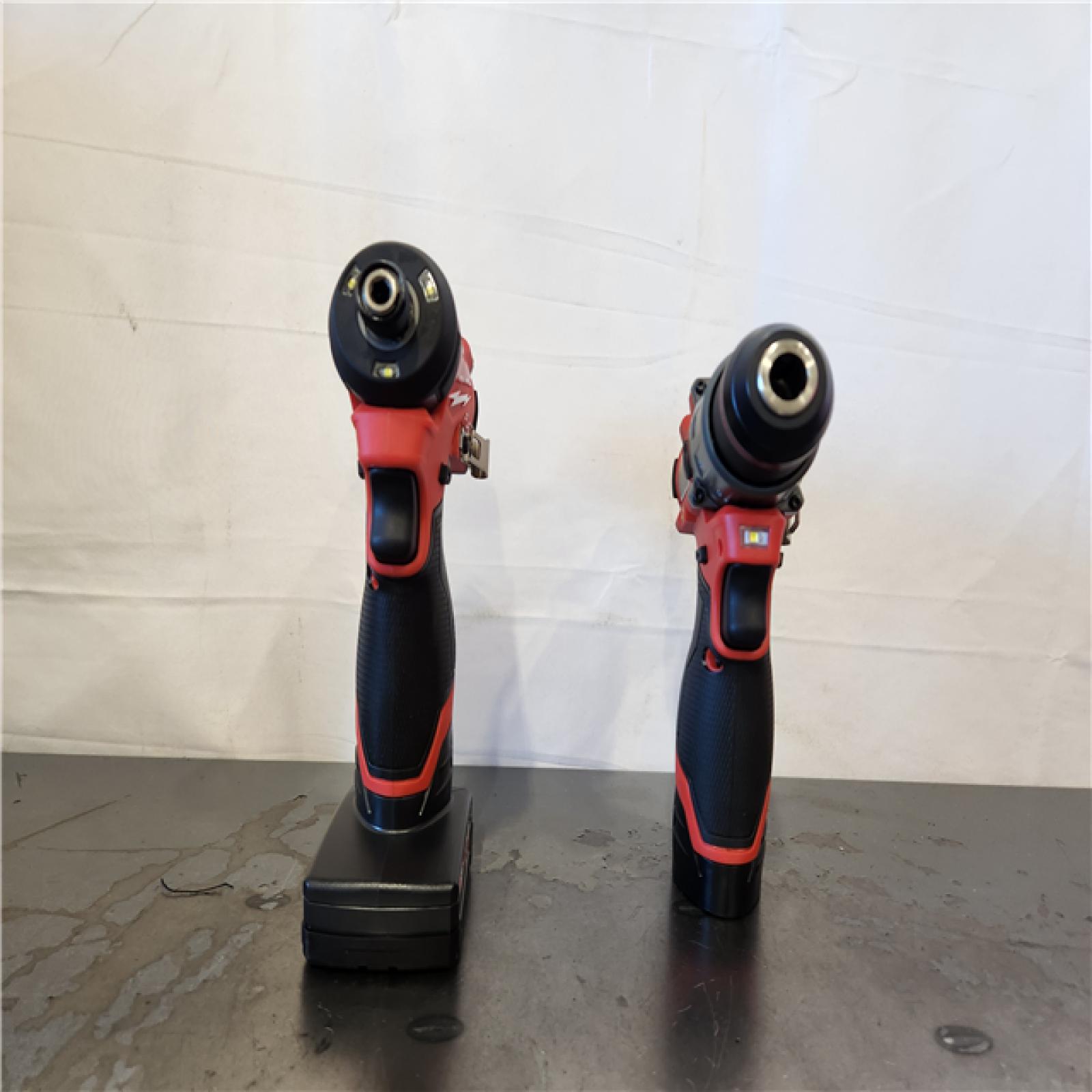 AS-IS- Milwaukee 12V Brushless Hammer Drill and Impact Driver Combo Kit