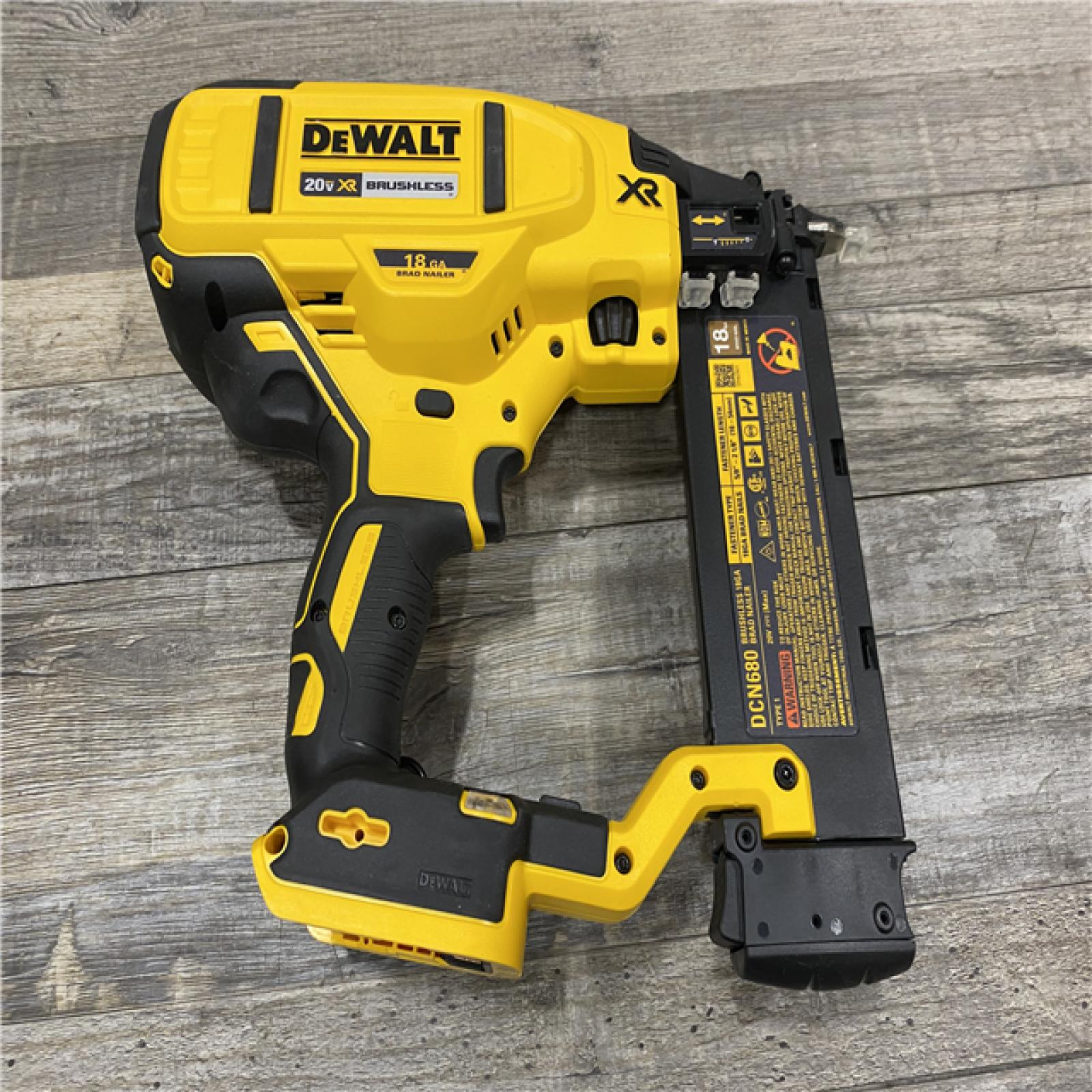 AS-IS DEWALT 20V MAX XR Lithium-Ion Electric Cordless 18-Gauge Brad Nailer (Tool Only)
