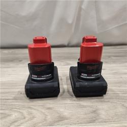 AS-IS Milwaukee M12 12V Lithium-Ion XC High Output 5.0 Ah Battery Pack (2-Pack) Starter Kit