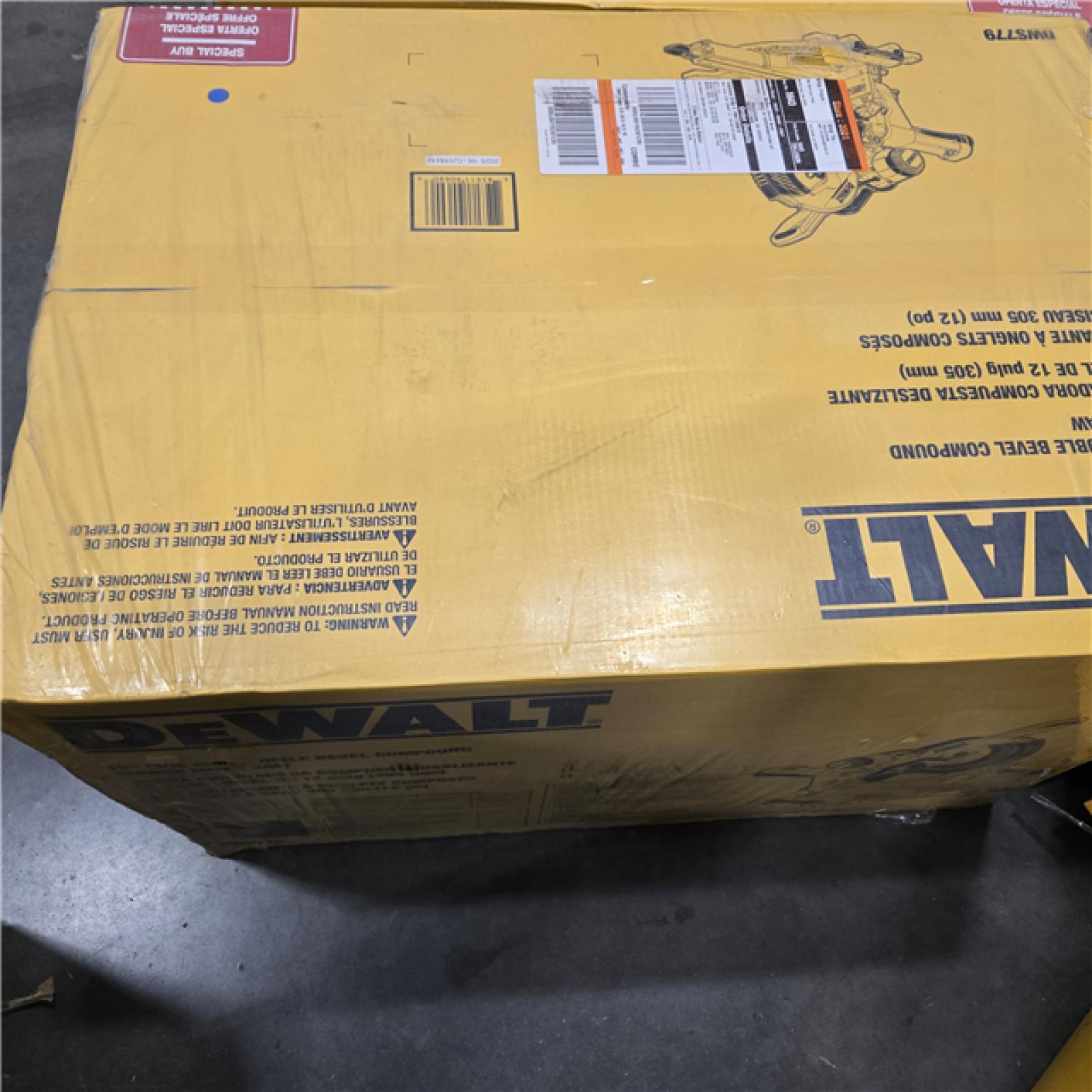 NEW  DEWALT 15 Amp Corded 12 in. Double Bevel Sliding Compound Miter Saw, Blade Wrench and Material Clamp