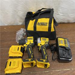 AS-IS DEWALT ATOMIC 20-Volt MAX Lithium-Ion Cordless Combo Kit (2-Tool) with (2) 2.0Ah Batteries, Charger and Bag